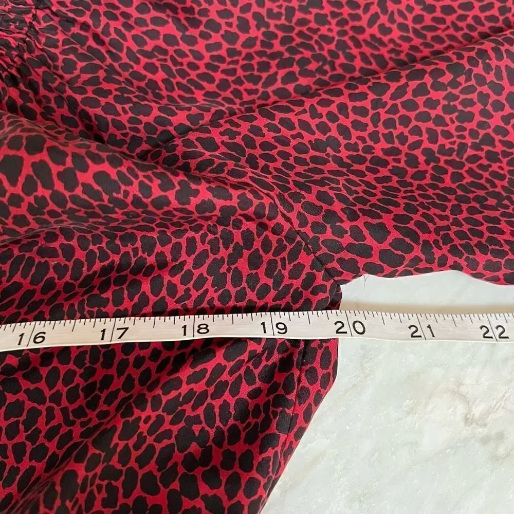 Michael Kors 100% Silk Peplum Long Sleeve Blouse Size Small loose fit
